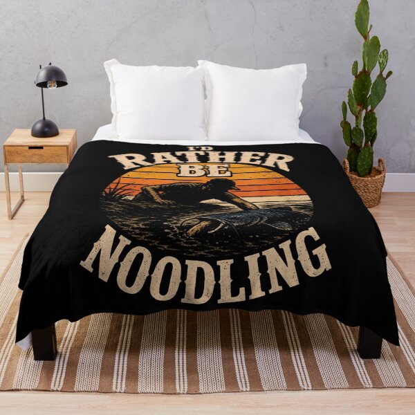 Item preview, Fishing I'D Rather Be Noodling Catfish Vintage Gift designed and sold by Apparel-Vortex.