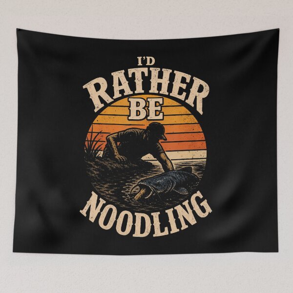 Item preview, Fishing I'D Rather Be Noodling Catfish Vintage Gift designed and sold by Apparel-Vortex.