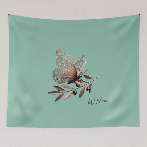 Item preview, Elegant Butterfly On Olive Branch Art designed and sold by GrzegorzTravels.