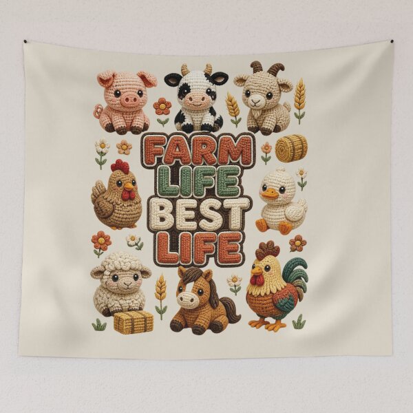 Item preview, Farm Life Best Life Cute Crochet Farm Animal Collection Gift designed and sold by Panom Suavichien.