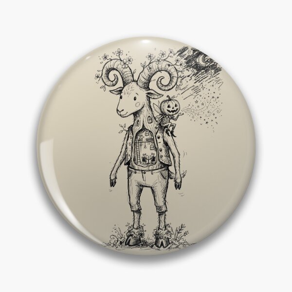 Item preview, Horned Moss Faun with Hollow Torso - Whimsical Cottagecore designed and sold by bapupa.