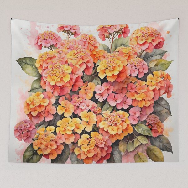 Item preview, Lantana Flower Watercolor Painting designed and sold by RawNaturePrints.