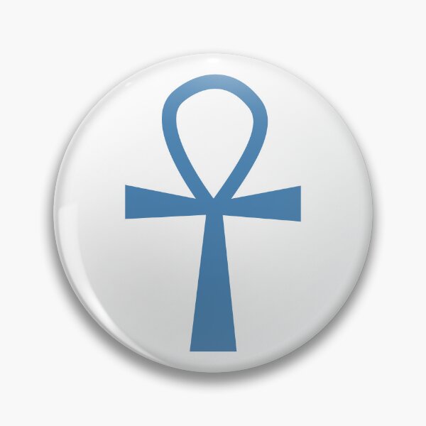 Item preview, Steel Blue Ankh Symbol Minimalist Silhouette Graphic designed and sold by pattern-archive.