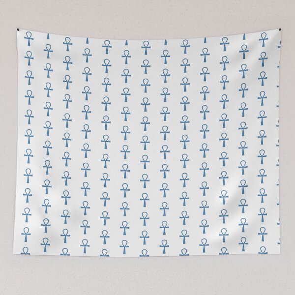 Item preview, Steel Blue Ankh Symbol Minimalist Silhouette Graphic designed and sold by pattern-archive.