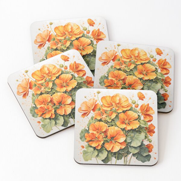 Item preview, Pintura de acuarela de flor de capuchina designed and sold by RawNaturePrints.