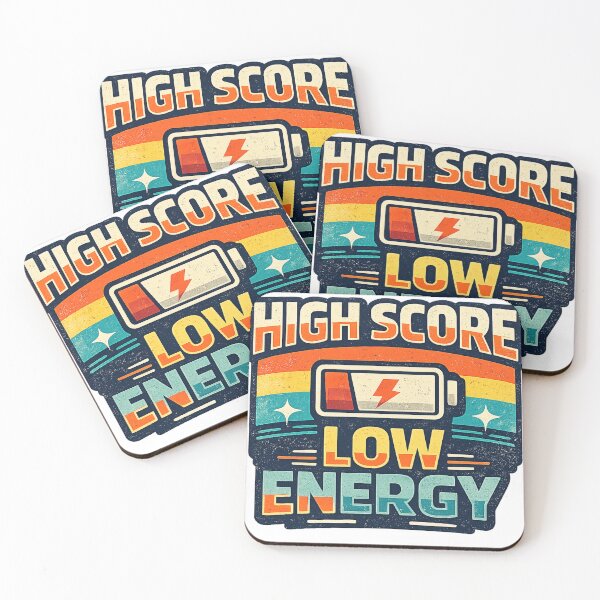 Item preview, High Score Low Energy Funny Tired Gamer Design designed and sold by GiftLore Studio.
