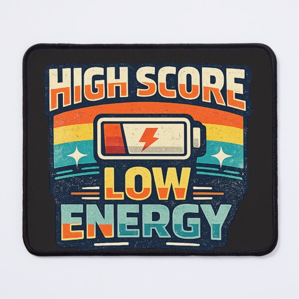 Item preview, High Score Low Energy Funny Tired Gamer Design designed and sold by GiftLore Studio.