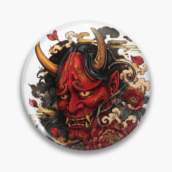 Item preview, Hannya Mask Art – Japanese Oni Demon Yokai Tattoo Style Illustration designed and sold by kaxymax.
