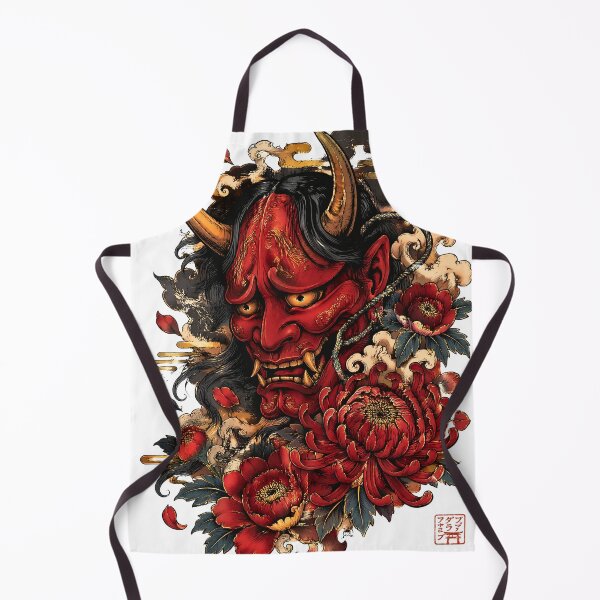 Item preview, Hannya Mask Art – Japanese Oni Demon Yokai Tattoo Style Illustration designed and sold by kaxymax.
