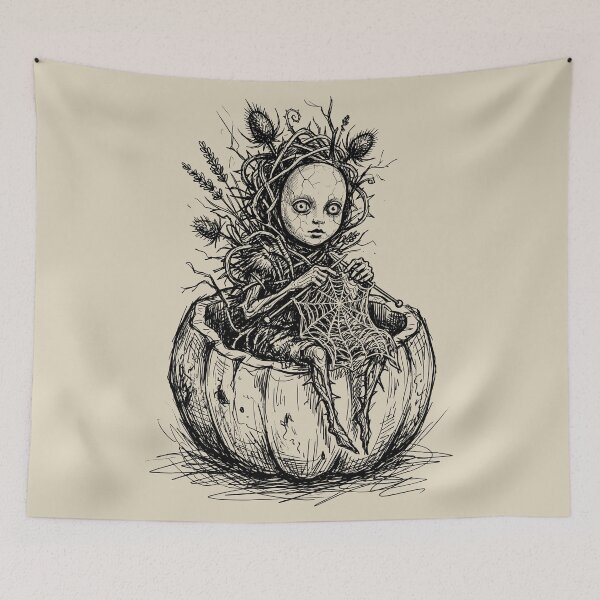 Item preview, Thistle Sprite with a Porcelain Doll Face - Whimsical Cottagecore designed and sold by bapupa.