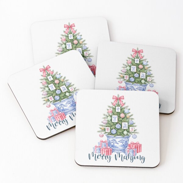Item preview, Funny Merry Mahjong Christmas Tree Chinoiserie Pot designed and sold by Apparel-Vortex.