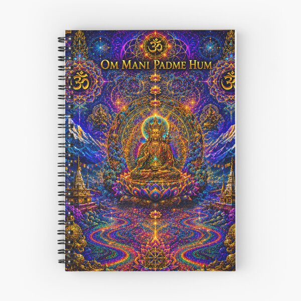 Item preview, Om Mani Padme Hum – Psychedelic Tibetan Mandala of Cosmic Awakening designed and sold by Dominik1994.