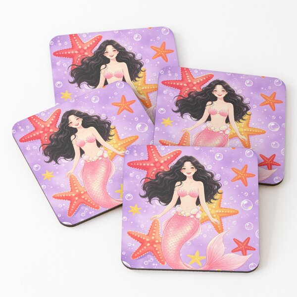 Item preview, Happy Swimming Mermaid with Pink Tail designed and sold by Bondingbonding.