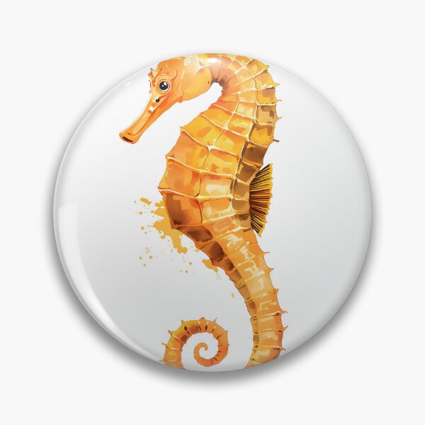 Item preview, Golden Seahorse Watercolor Painting designed and sold by RawNaturePrints.