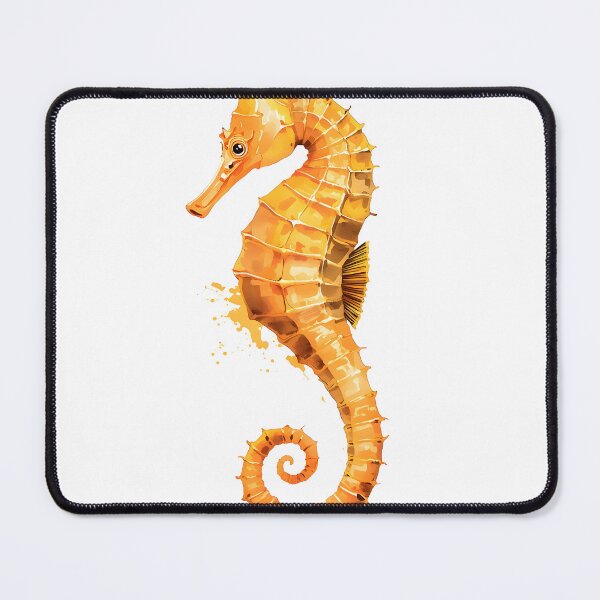 Item preview, Golden Seahorse Watercolor Painting designed and sold by RawNaturePrints.