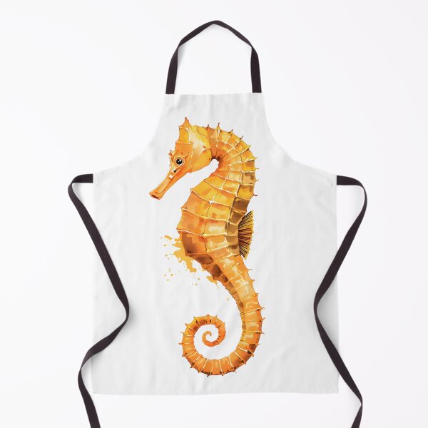 Item preview, Golden Seahorse Watercolor Painting designed and sold by RawNaturePrints.