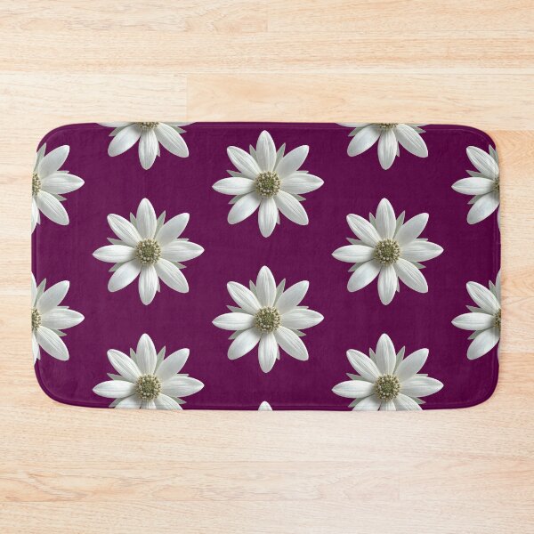 Item preview, Moody Deep Plum White Daisy Floral Pattern designed and sold by ​Jyoti Digital Artist.