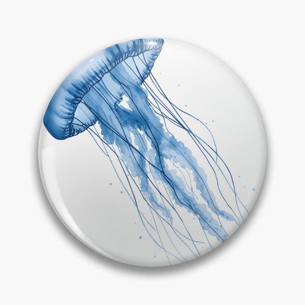 Item preview, Blue Jellyfish Watercolor Painting designed and sold by RawNaturePrints.