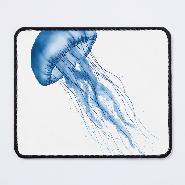 Item preview, Blue Jellyfish Watercolor Painting designed and sold by RawNaturePrints.