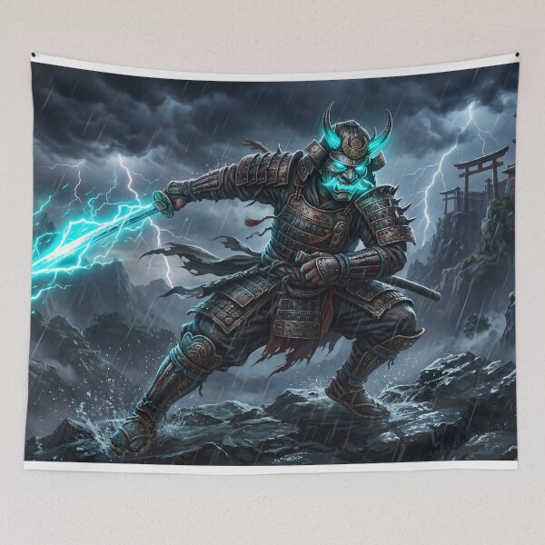 Item preview, Demonic Oni Samurai - Cyberpunk Lightning Katana designed and sold by TheRichGallery.
