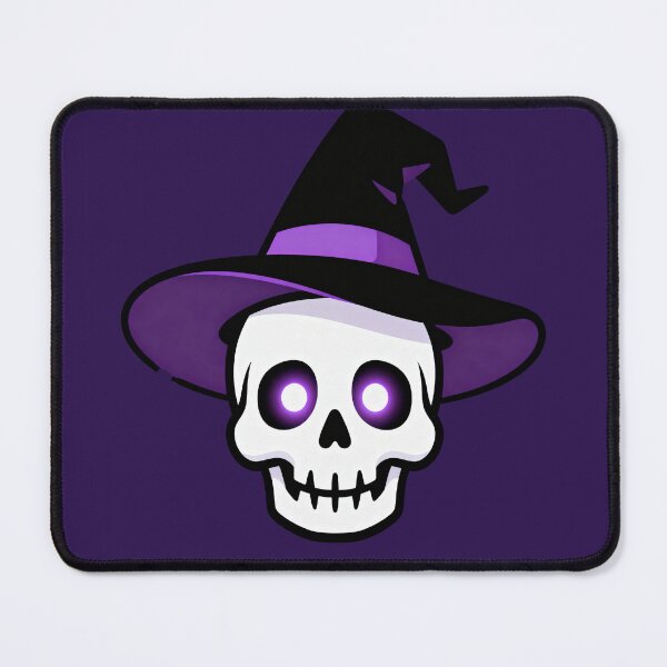 Item preview, Witch Skull Halloween Sticker with Glowing Purple Eyes designed and sold by OksArtStudio.