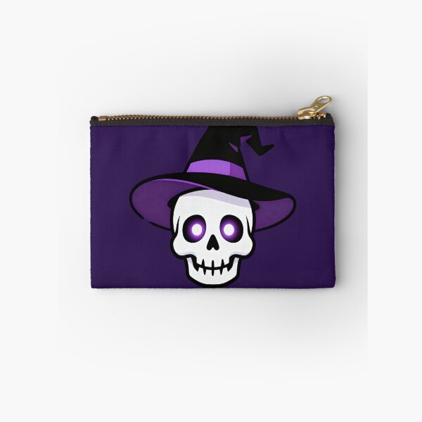 Item preview, Witch Skull Halloween Sticker with Glowing Purple Eyes designed and sold by OksArtStudio.