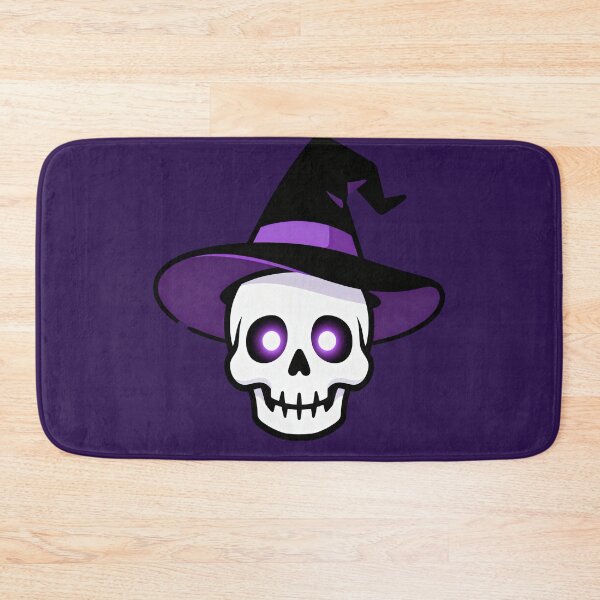 Item preview, Witch Skull Halloween Sticker with Glowing Purple Eyes designed and sold by OksArtStudio.
