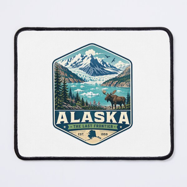 Item preview, Alaska The Last Frontier Est. 1959 Alaskan Travel Wilderness Moose Glacier Mountains designed and sold by Simsimah26Parks.