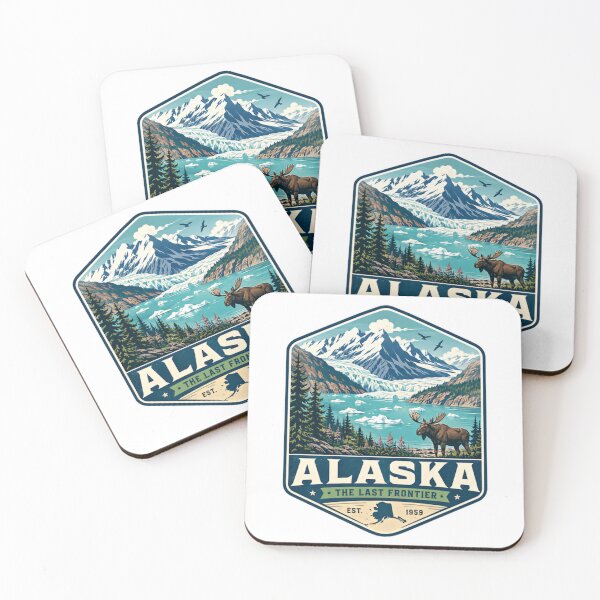 Item preview, Alaska The Last Frontier Est. 1959 Alaskan Travel Wilderness Moose Glacier Mountains designed and sold by Simsimah26Parks.