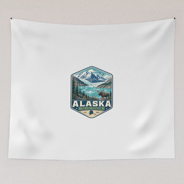Item preview, Alaska The Last Frontier Est. 1959 Alaskan Travel Wilderness Moose Glacier Mountains designed and sold by Simsimah26Parks.