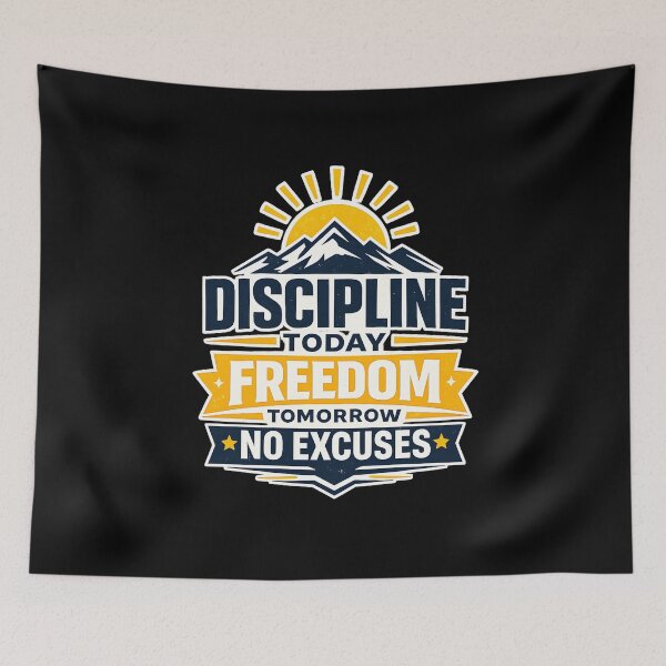 Item preview, Discipline Today Freedom Tomorrow Motivation Design designed and sold by CreativeMindsetLab.