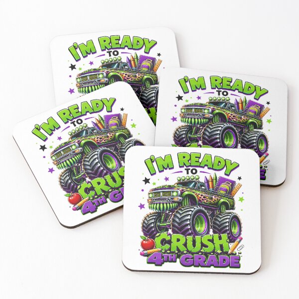 Item preview, I'm Ready To Crush 4th Grade Monster Truck Back To School designed and sold by BoldThreadLab.