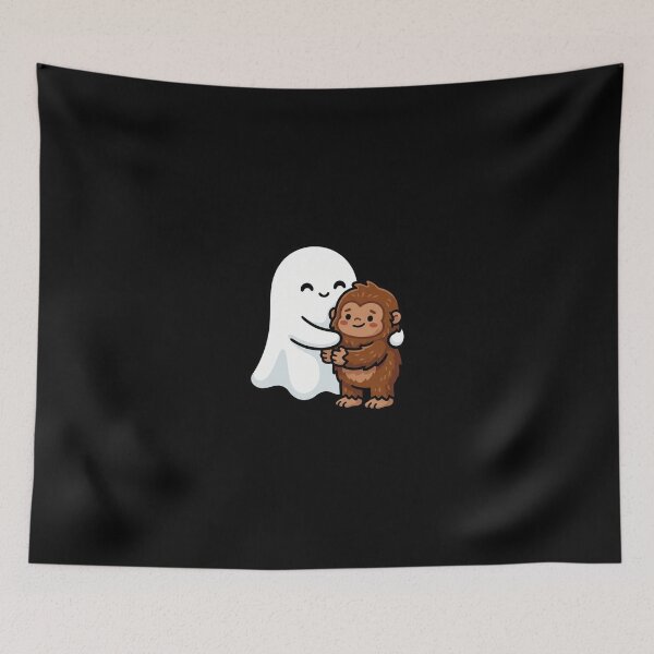 Item preview, Boo Ghost Hugging Bigfoot Kawaii Sasquatch Cryptid designed and sold by dudelinart.