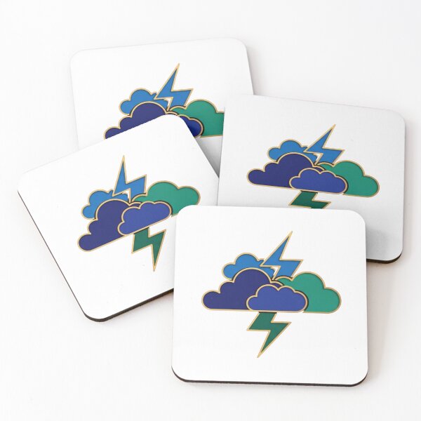Item preview, Geometric Thunderstorm - Gold  Blue Lightning Vector Art designed and sold by Dzblack.