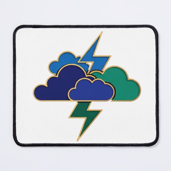 Item preview, Geometric Thunderstorm - Gold Blue Lightning Vector Art designed and sold by Dzblack.