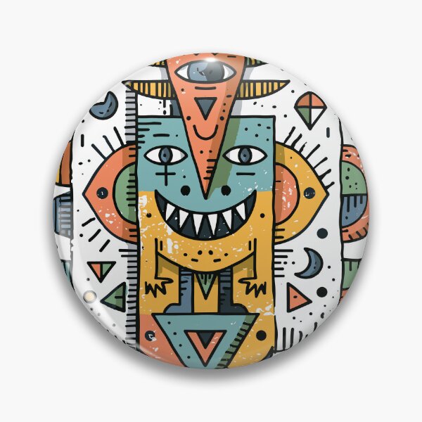 Item preview, Horned Eye Monster Shaman — Psychedelic Robot Totem designed and sold by Romgora.