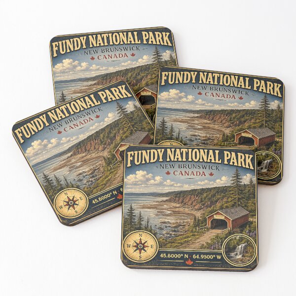 Item preview, Fundy National Park New Brunswick Vintage Travel Sticker designed and sold by naturalsurvival.