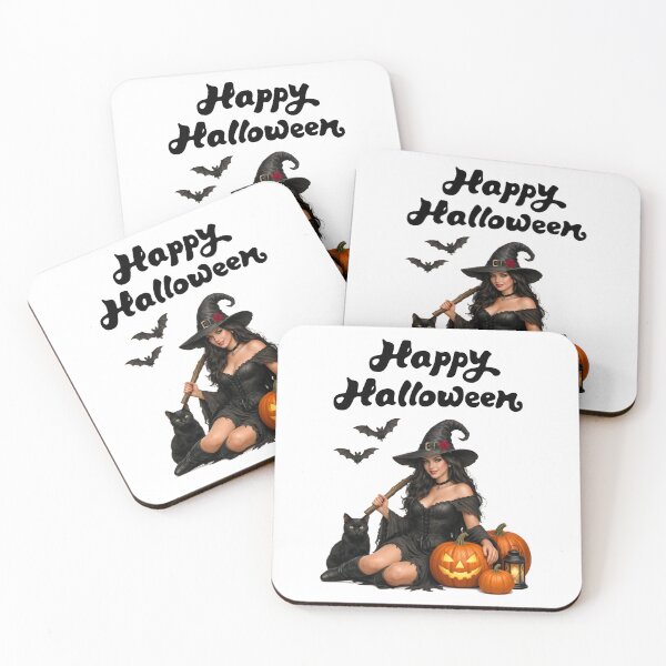 Item preview, Gothic Halloween Witch Illustration with Black Cat and Pumpkins designed and sold by DeliaDesignsCo.