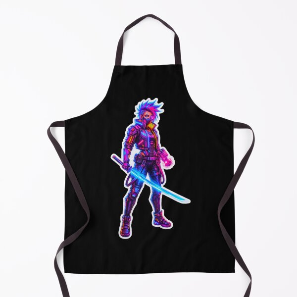 Item preview, Neon Cyber Samurai Warrior Synthwave Gaming Art Sticker designed and sold by ExploreAura Studio.