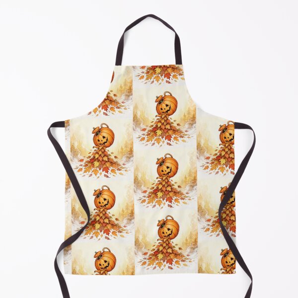 Item preview, Happy Jack O' Lantern Pouring Autumn Leaves Halloween Art designed and sold by OksArtStudio.