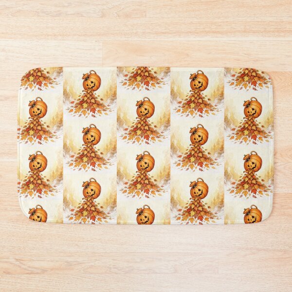 Item preview, Happy Jack O' Lantern Pouring Autumn Leaves Halloween Art designed and sold by OksArtStudio.