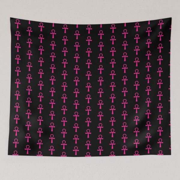 Item preview, Hot Pink Ankh Symbol Minimalist Silhouette Graphic designed and sold by pattern-archive.