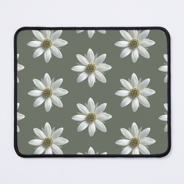 Item preview, Earthy Dark Sage Green White Daisy Pattern, designed and sold by Jyoti Digital Artist.