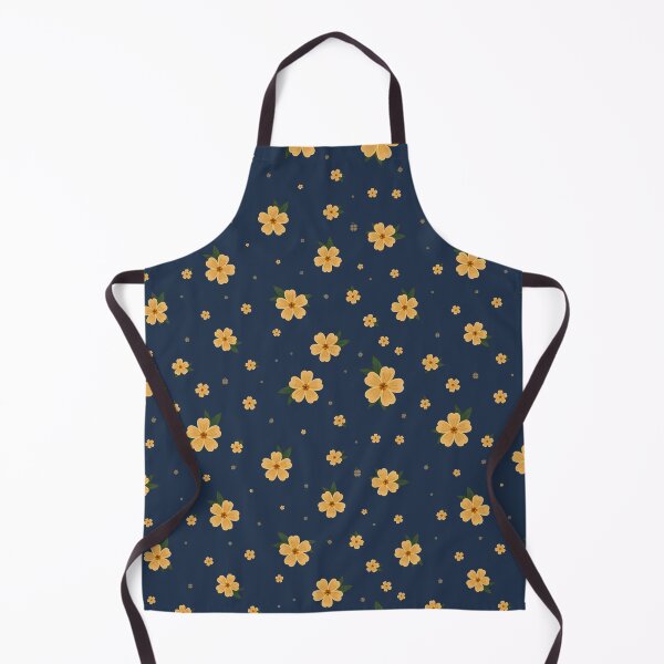 Item preview, Yellow Floral Pattern on Navy Blue designed and sold by Little Wimbly.