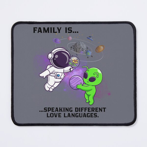 Item preview, Family Is Speaking Different Love Languages Cute Astronaut and Alien Design designed and sold by AhmadAnnaPrints.