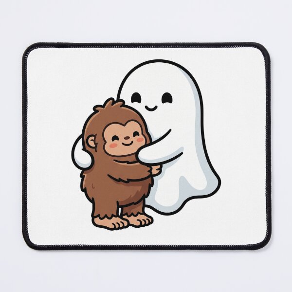 Item preview, Cute Halloween Boo Ghost Hugging Sasquatch designed and sold by dudelinart.
