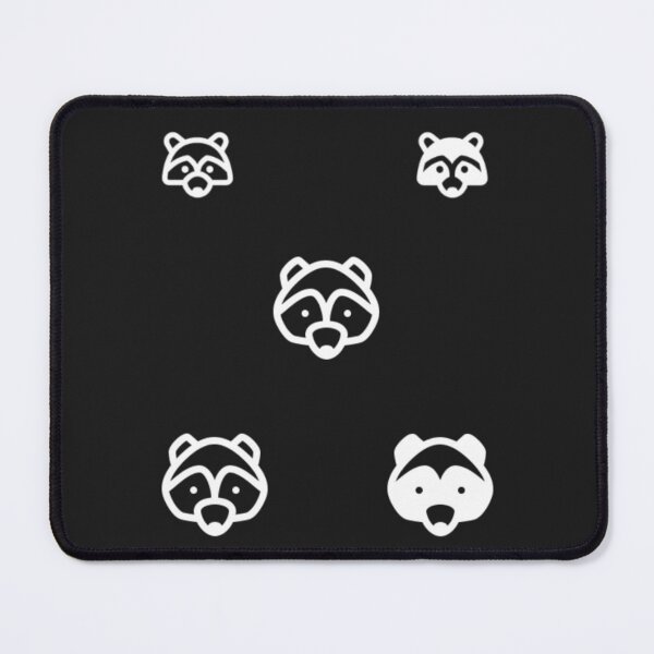 Item preview, Minimalist Monochrome Raccoon Pattern - Black & White Line Art designed and sold by Yasmine Mohammed.