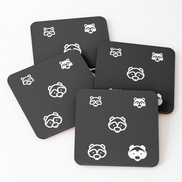 Item preview, Minimalist Monochrome Raccoon Pattern - Black & White Line Art designed and sold by Yasmine Mohammed.