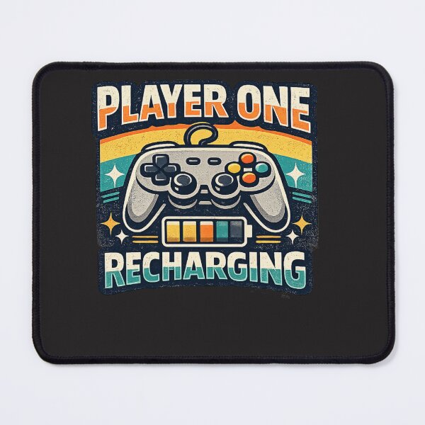 Item preview, Player One Recharging Funny Retro Gamer Battery Design designed and sold by GiftLore Studio.