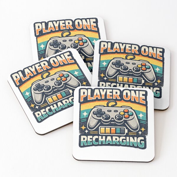 Item preview, Player One Recharging Funny Retro Gamer Battery Design designed and sold by GiftLore Studio.